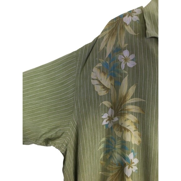 Tommy Bahama Shirt Men's Size XXL Green Hawaiian Button Up Floral - Picture 4 of 6